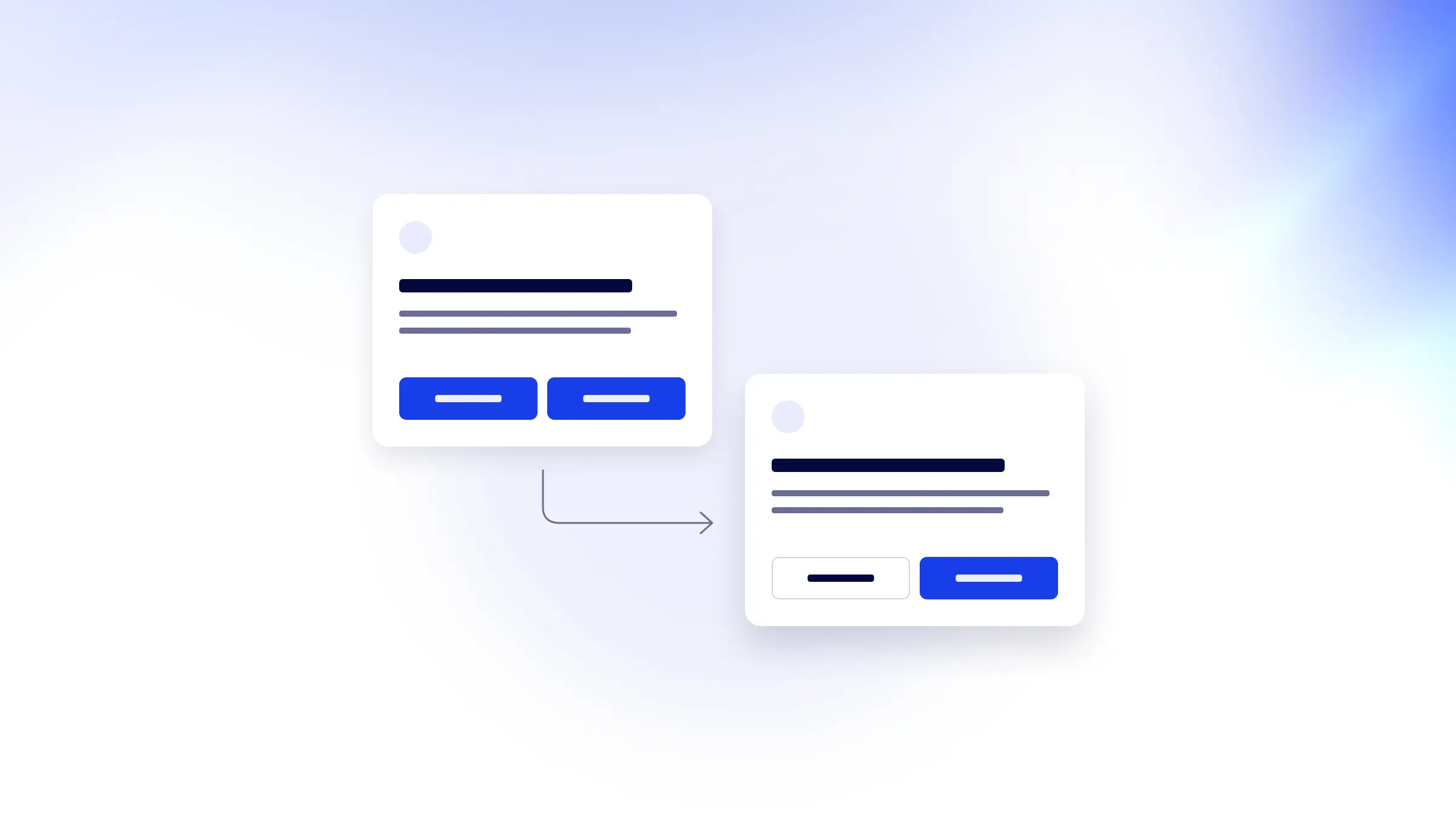 Illustration changing two competing primary buttons to one primary and one secondary action