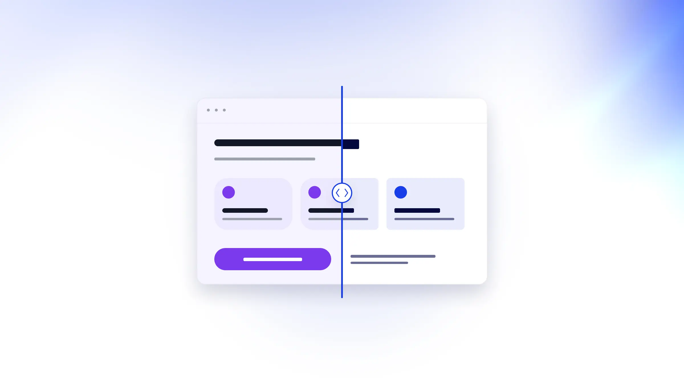 Illustration comparing purple rounded styles with blue square styles